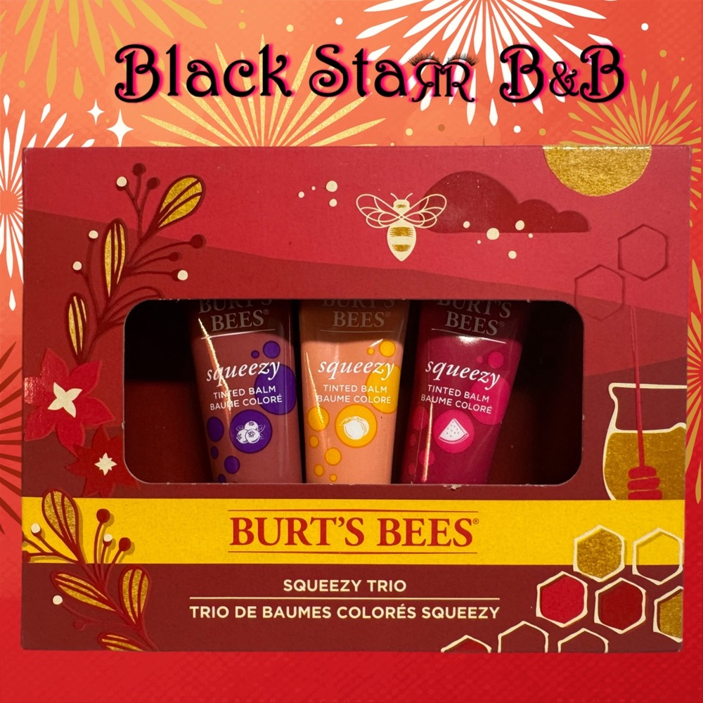 🐝Burt's Bees Squeezy Trio Gift Set, 🍓Berry, 🍑Peach, 🍉Watermelon. NEW